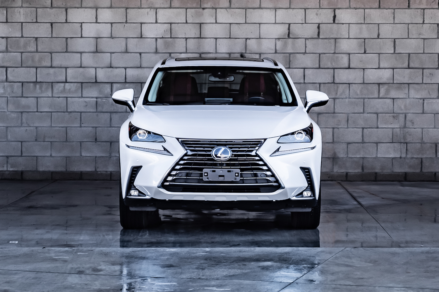 White Hybrid Lexus front